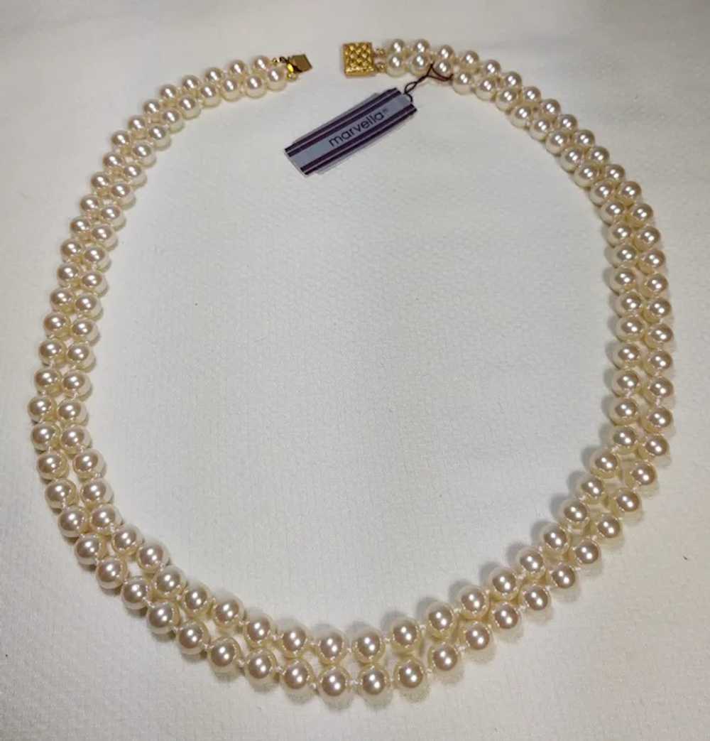 Marvella Double Strand Imitation Pearl Necklace N… - image 2