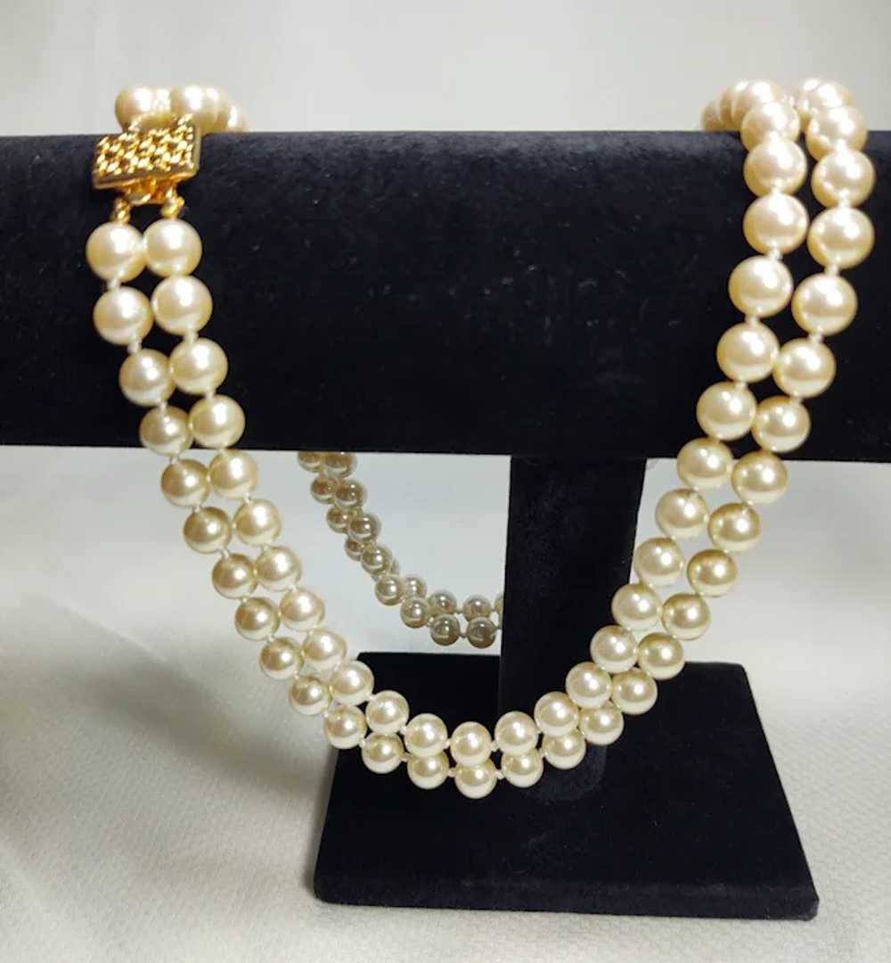 Marvella Double Strand Imitation Pearl Necklace N… - image 3