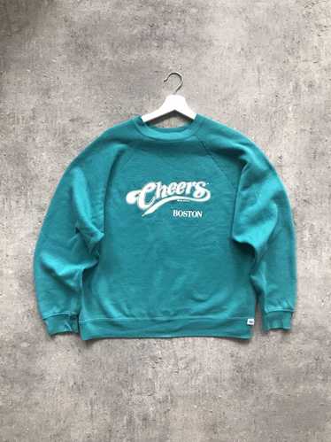 Vintage 80s ‘87 Sweatshirt Cheers Boston Green popular Raglan Sleeve Crew Neck USA Large