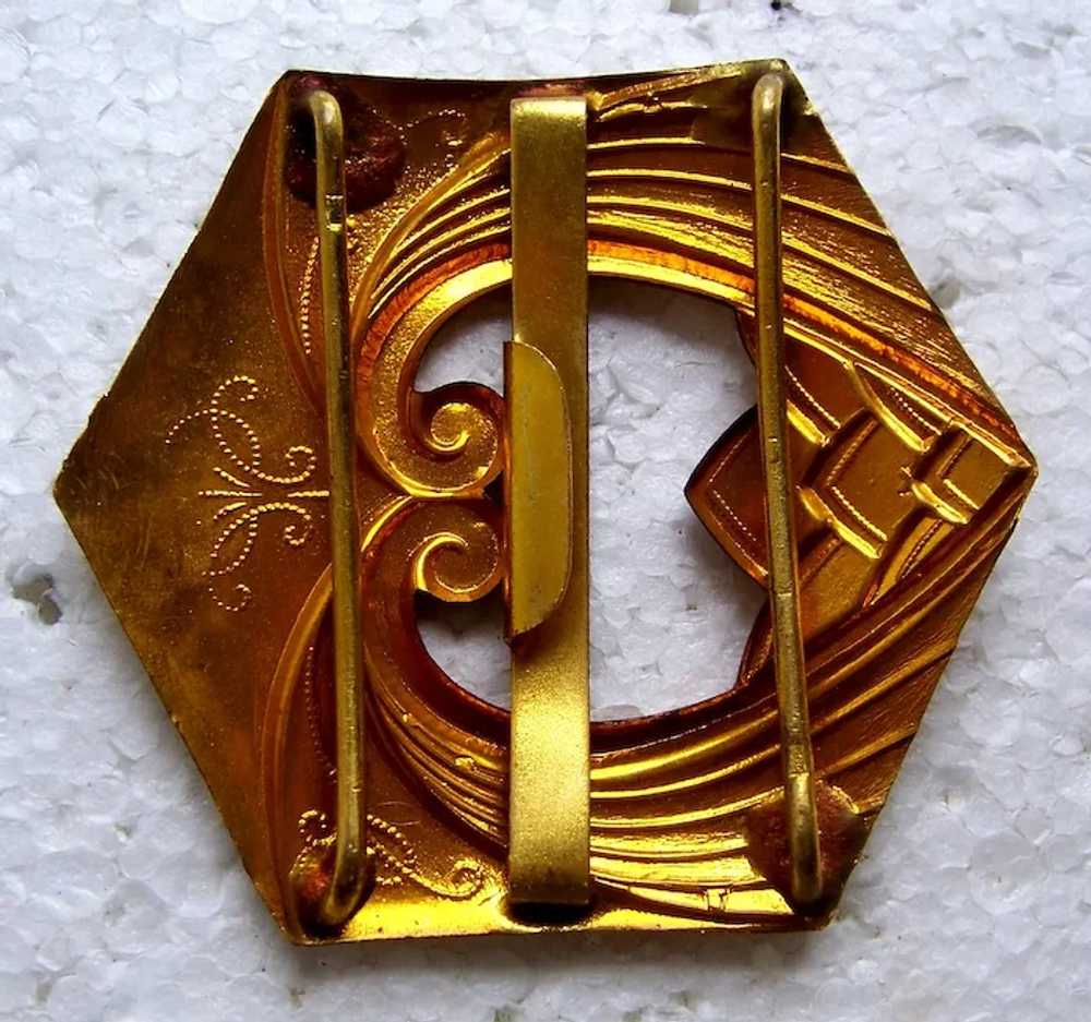 Two Art Nouveau belt or sash buckles in gilded re… - image 7
