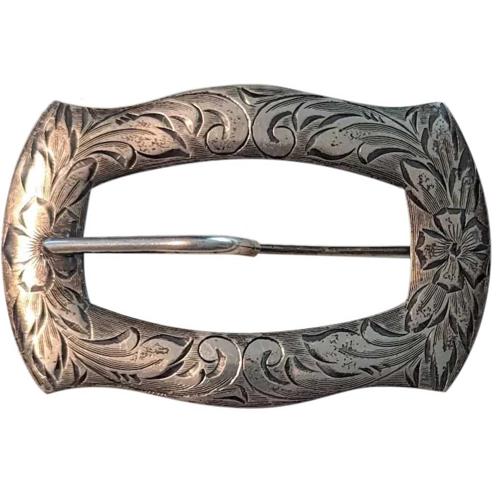 Antique Sterling Silver Sash Pin - image 1