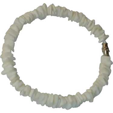 Large White Heishi Shell Bracelet - image 1