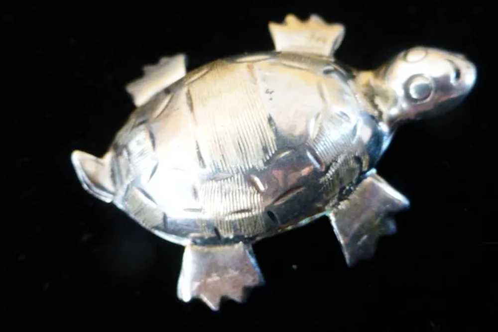 Taxco Sterling Silver Tortuga Turtle Pin Mexico S… - image 5