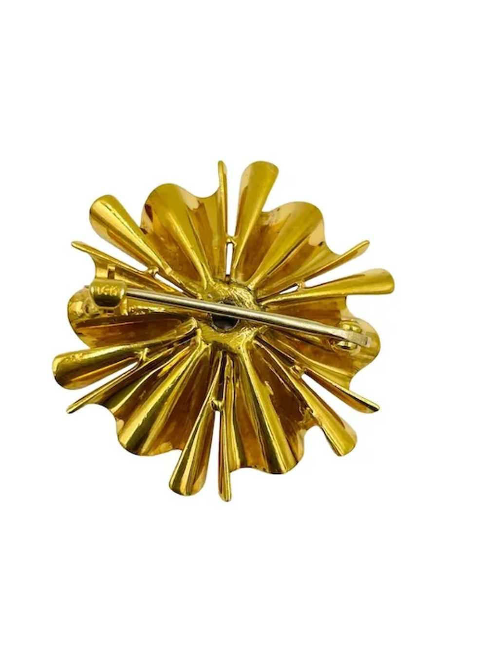 1940's Retro 14k yellow Gold Diamond Ruby Starbur… - image 4