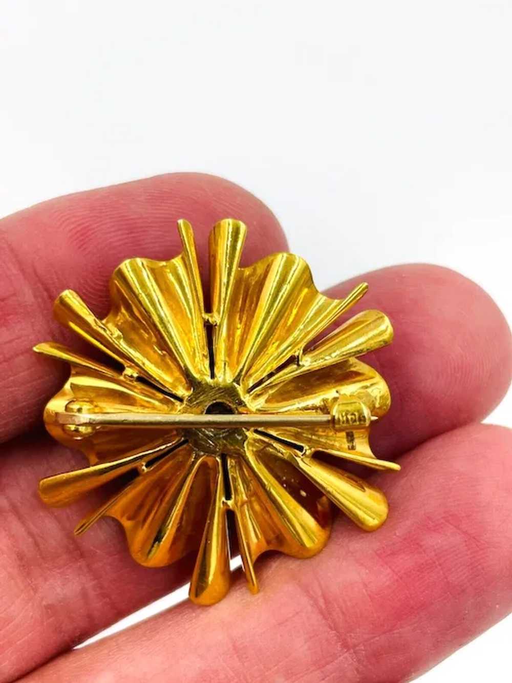 1940's Retro 14k yellow Gold Diamond Ruby Starbur… - image 6