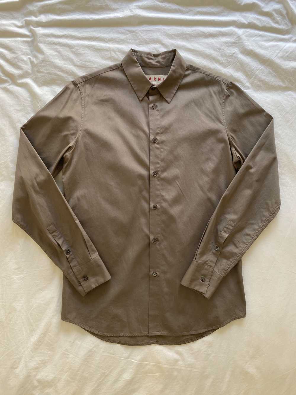 Marni Brown Fitted Dress Shirt - image 1