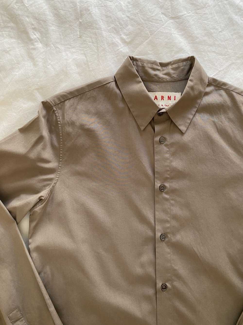 Marni Brown Fitted Dress Shirt - image 6