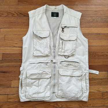 90s Streetwear Mens 2XL Faded Multipocket Tactical Fly Fishing Vest Green,  Vintage Fly Fishing Vest, 1990s Tactical Vest, Mens Vintage Vest 