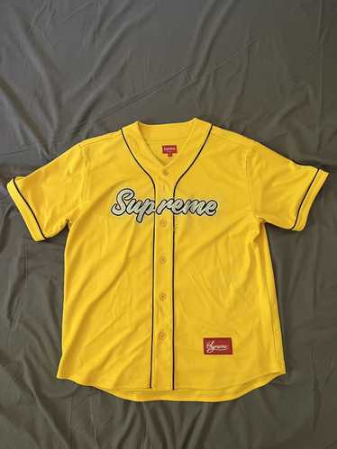 Supreme Supreme Rhinestone Baseball Jersey Yellow… - image 1