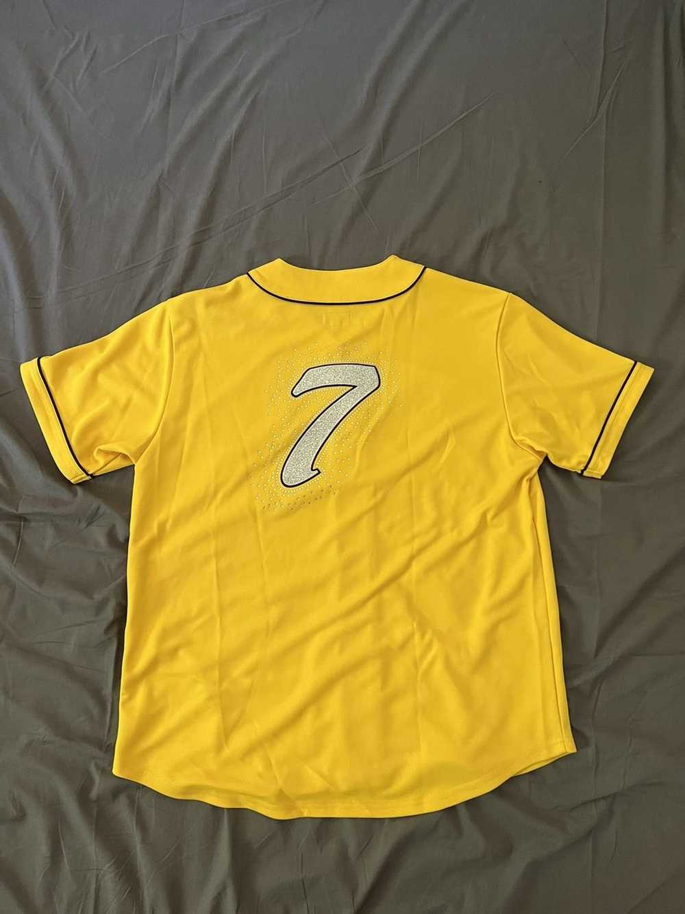 Supreme Supreme Rhinestone Baseball Jersey Yellow… - image 2