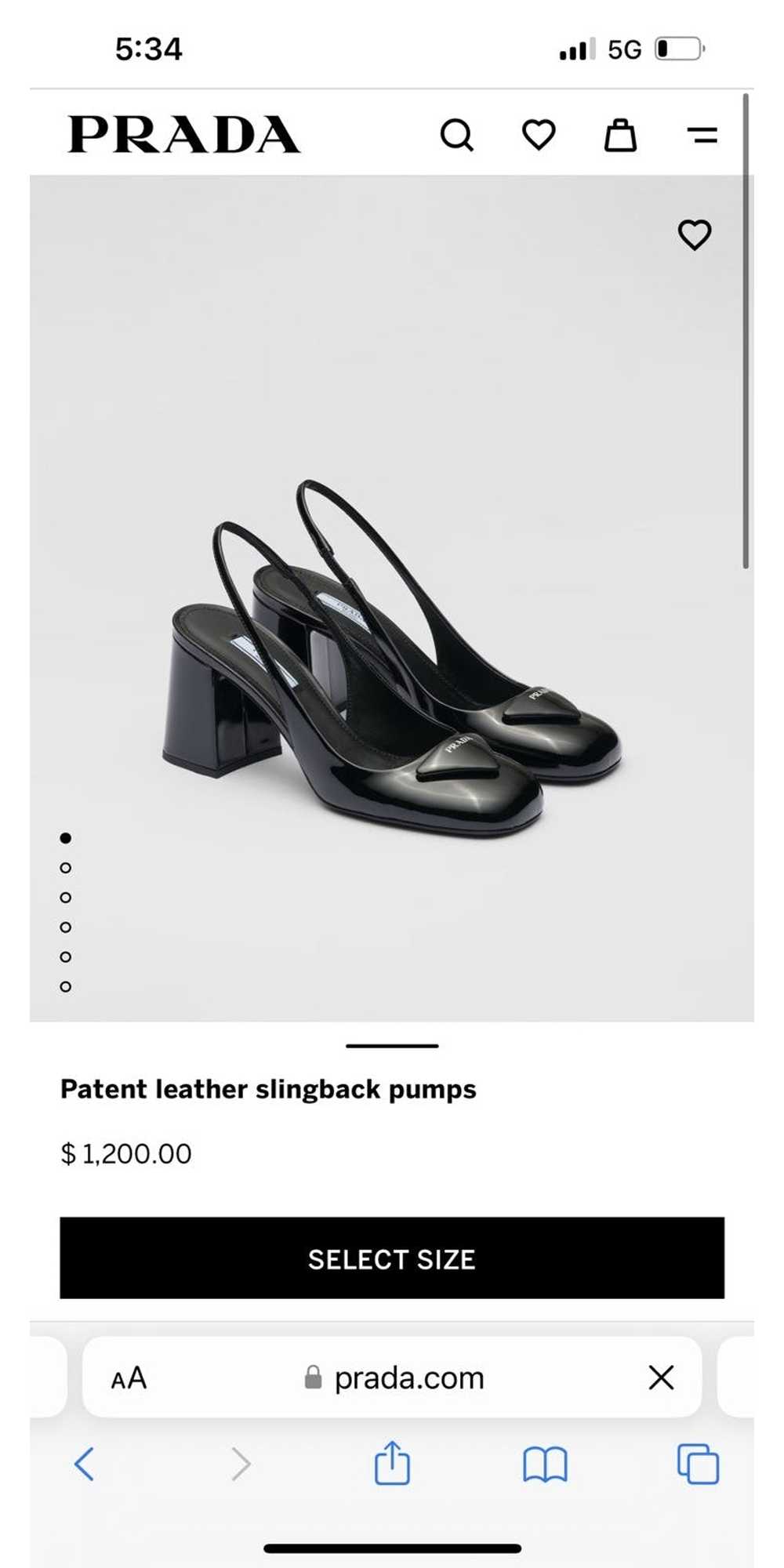 Prada Authentic Prada patent leather slingback bl… - image 3