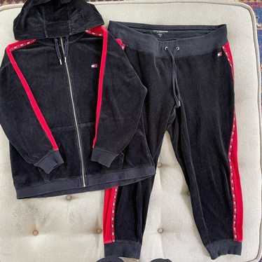 NIKE BASKETBALL TRACK SUIT JACKET +PANTS SET OUTFIT BLACK RED (SIZE XL 2XL  TALL) 