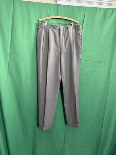 Canali Pure Woolmark wool gray pleated dress pants