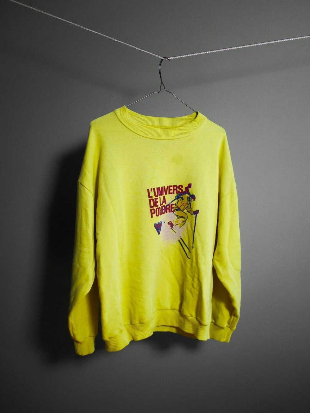 Vintage Neon Yellow Ski Sweatshirt - image 2