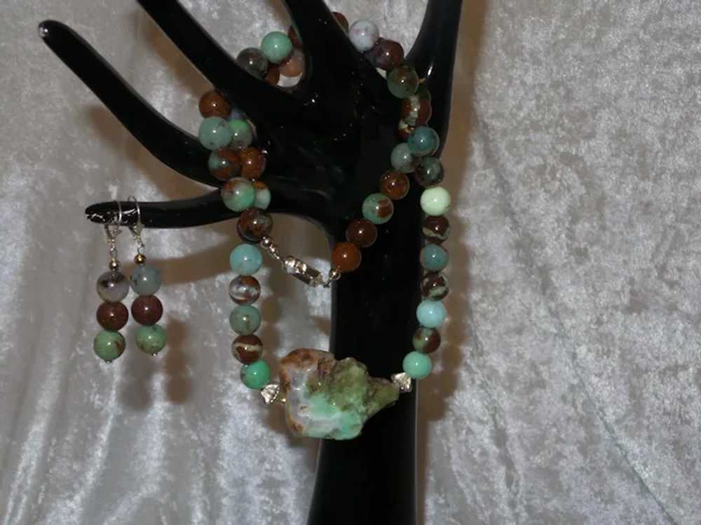 Chrysoprase Beaded Necklace with Sterling Silver … - image 11