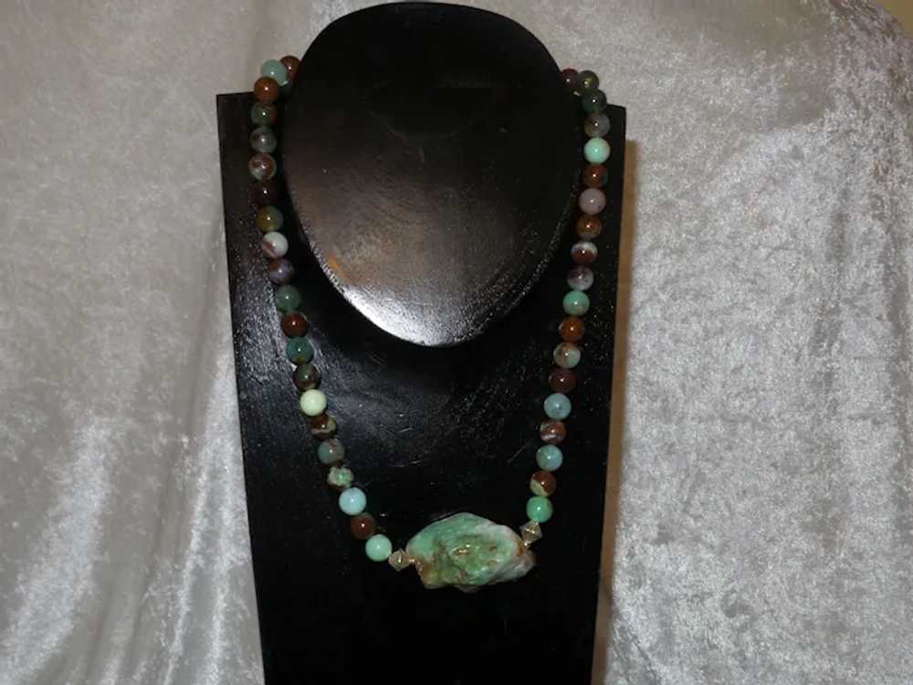 Chrysoprase Beaded Necklace with Sterling Silver … - image 12