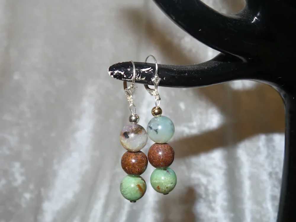 Chrysoprase Beaded Necklace with Sterling Silver … - image 3