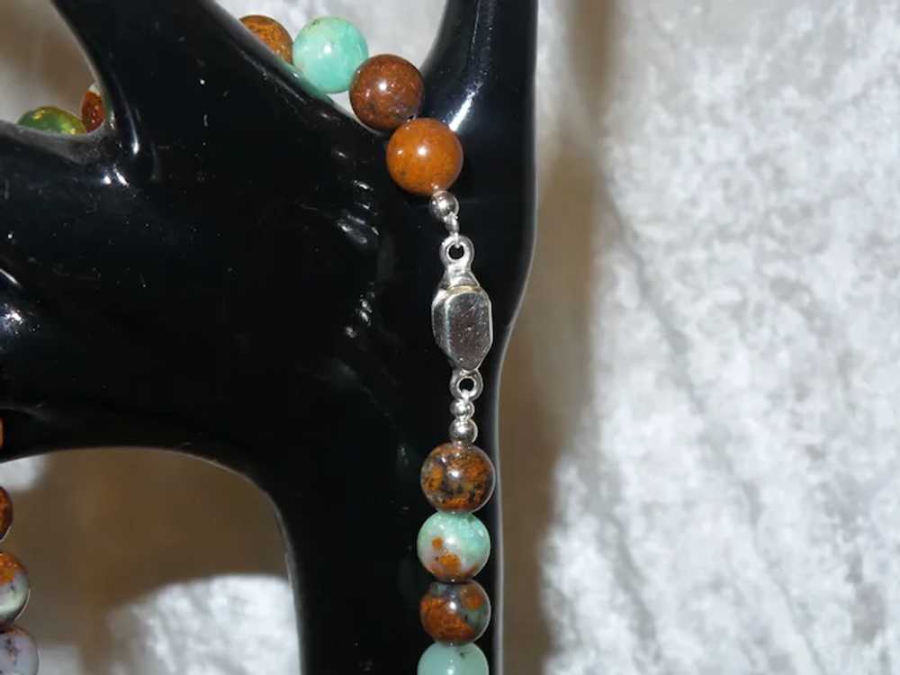 Chrysoprase Beaded Necklace with Sterling Silver … - image 7