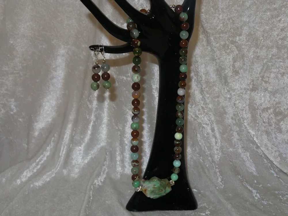 Chrysoprase Beaded Necklace with Sterling Silver … - image 9