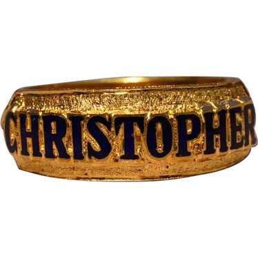 Signed 90% Pure Gold Hand Enameled Christopher Rin