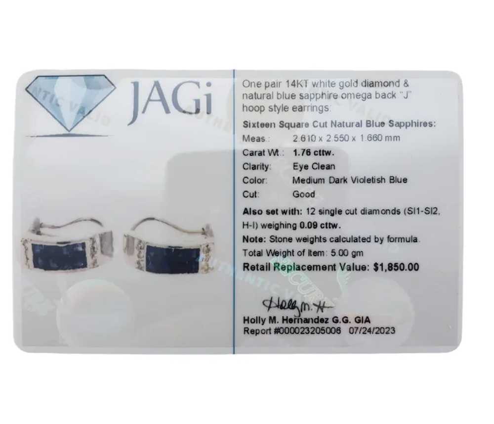 Vintage 14 Karat White Gold Diamond and Sapphire … - image 10