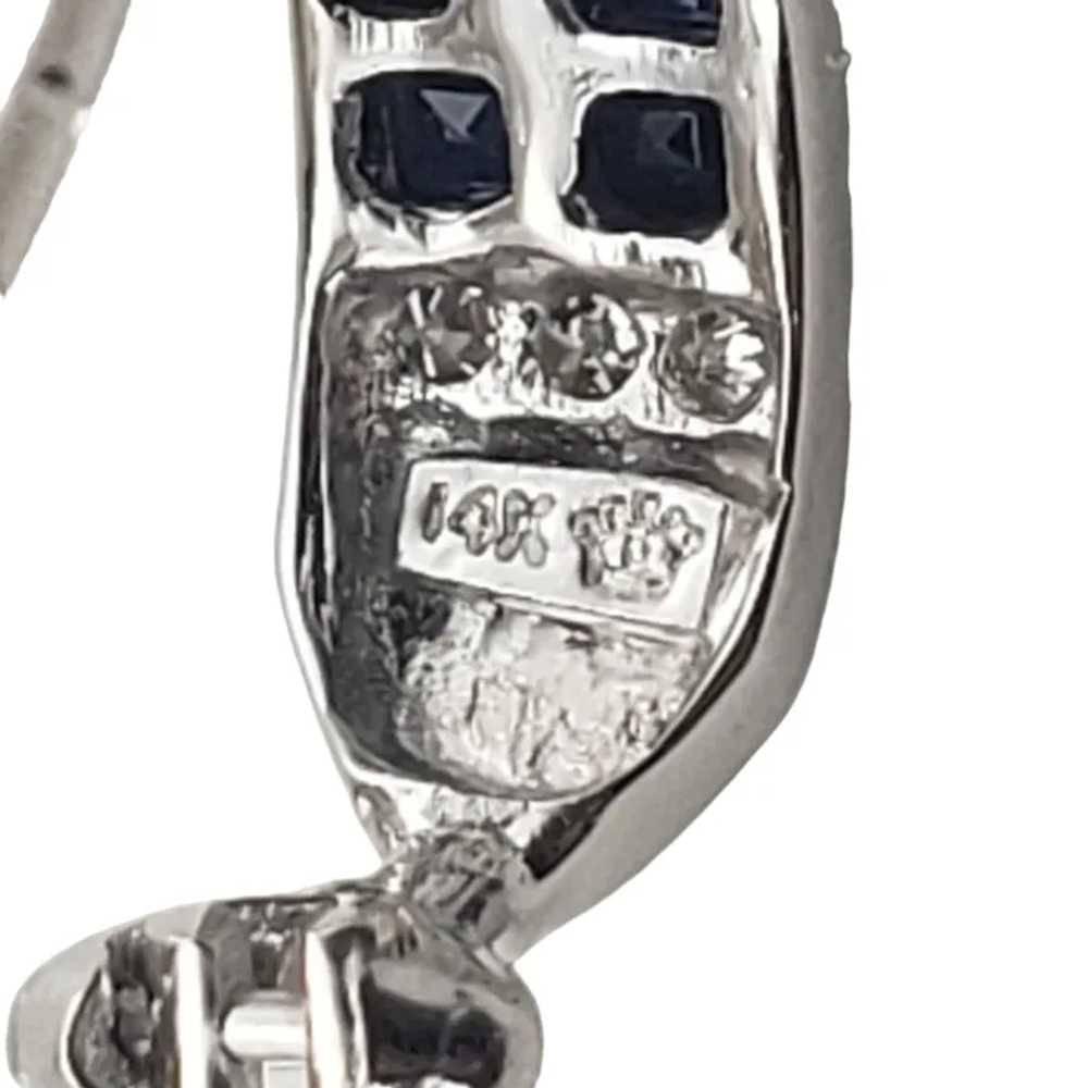 Vintage 14 Karat White Gold Diamond and Sapphire … - image 7