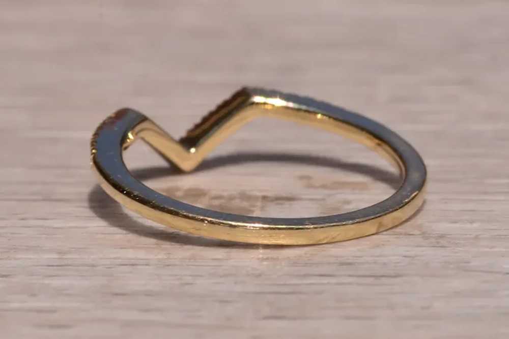 Yellow Gold Diamond Chevron Band - image 3