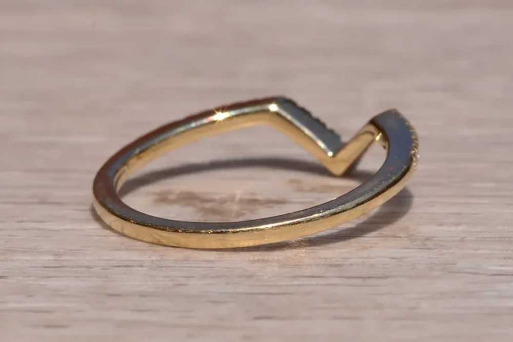 Yellow Gold Diamond Chevron Band - image 4