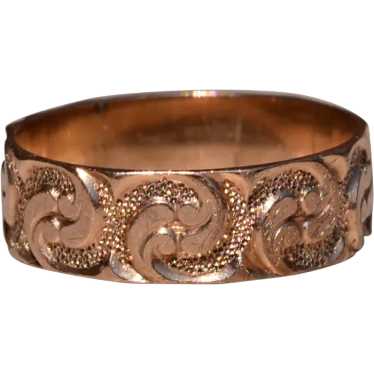 Georgian Era Band in Rose Gold with Hand Engraving