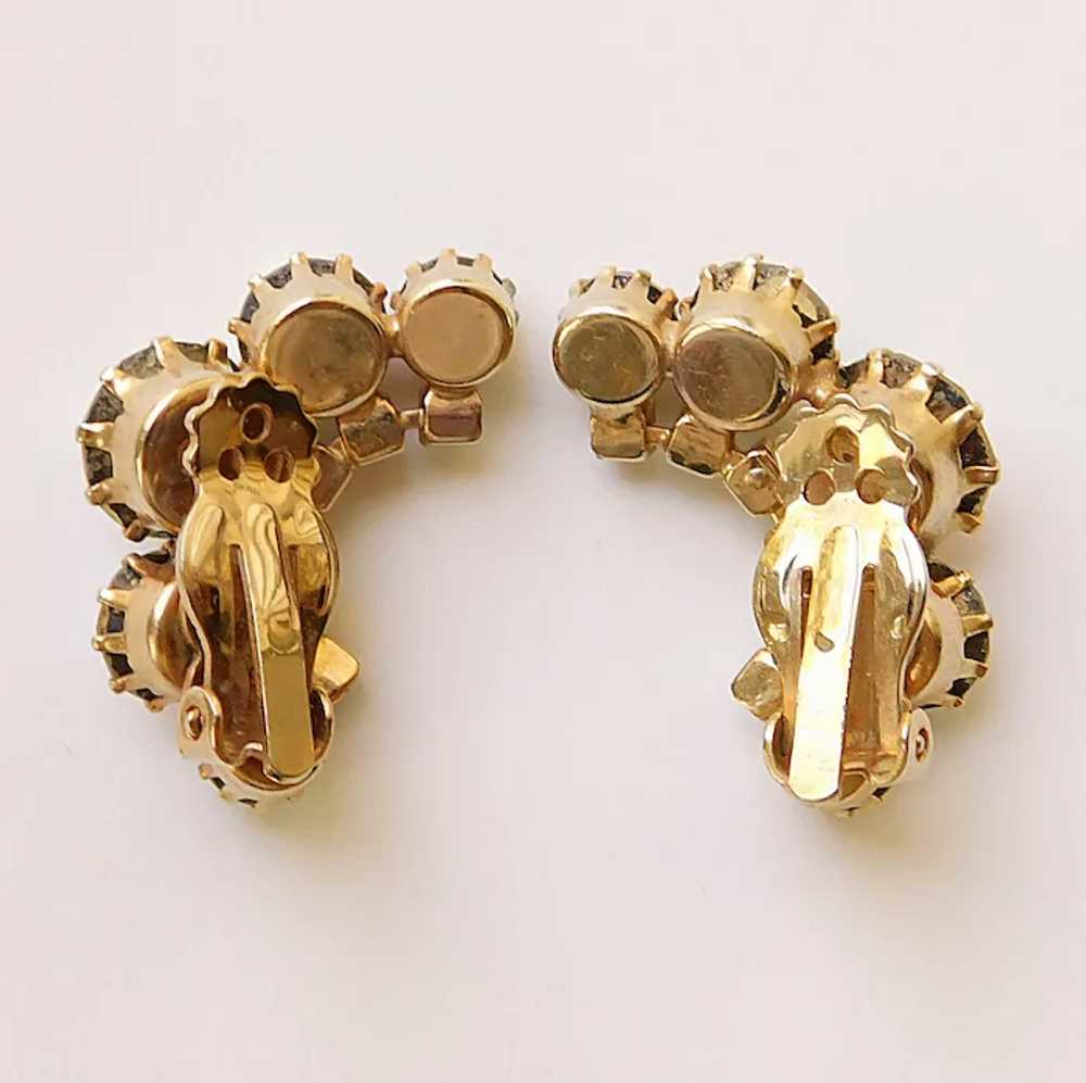 Gorgeous AURORA AB Rhinestone Vintage Clip Earrin… - image 2