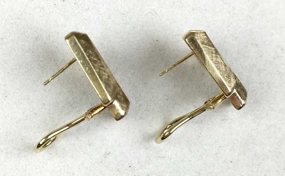 Mid-Century Retro 14K Sapphire Diamond Earrings - image 7