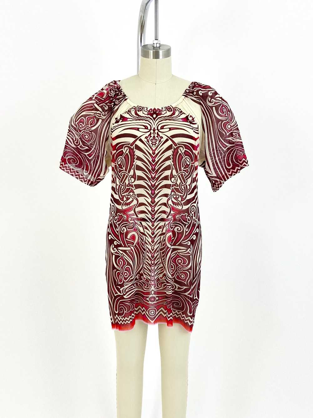 Jean Paul Gaultier Soleil Mesh Tattoo Print Tunic - image 1