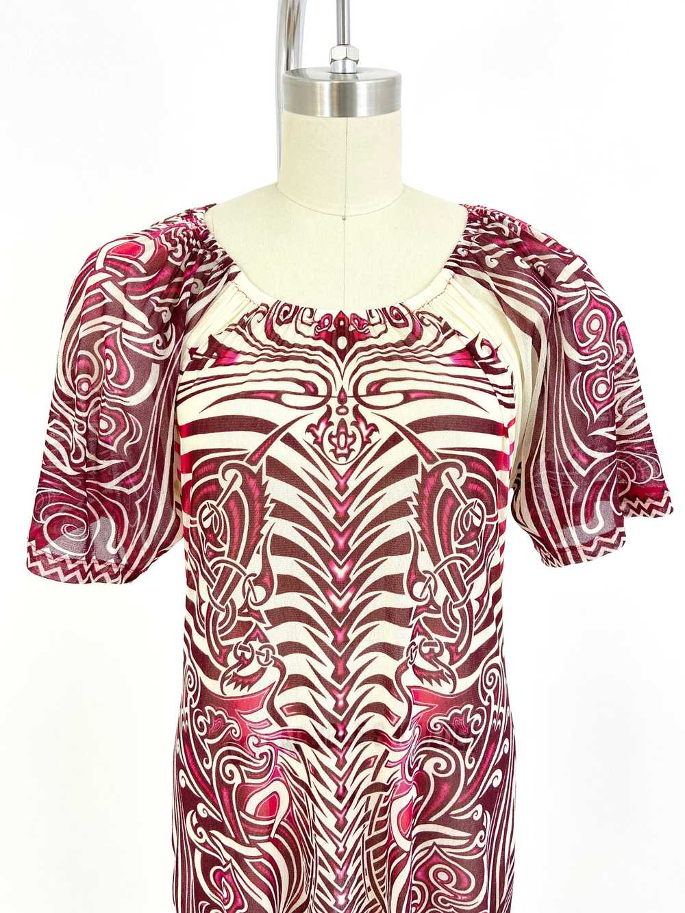 Jean Paul Gaultier Soleil Mesh Tattoo Print Tunic - image 2