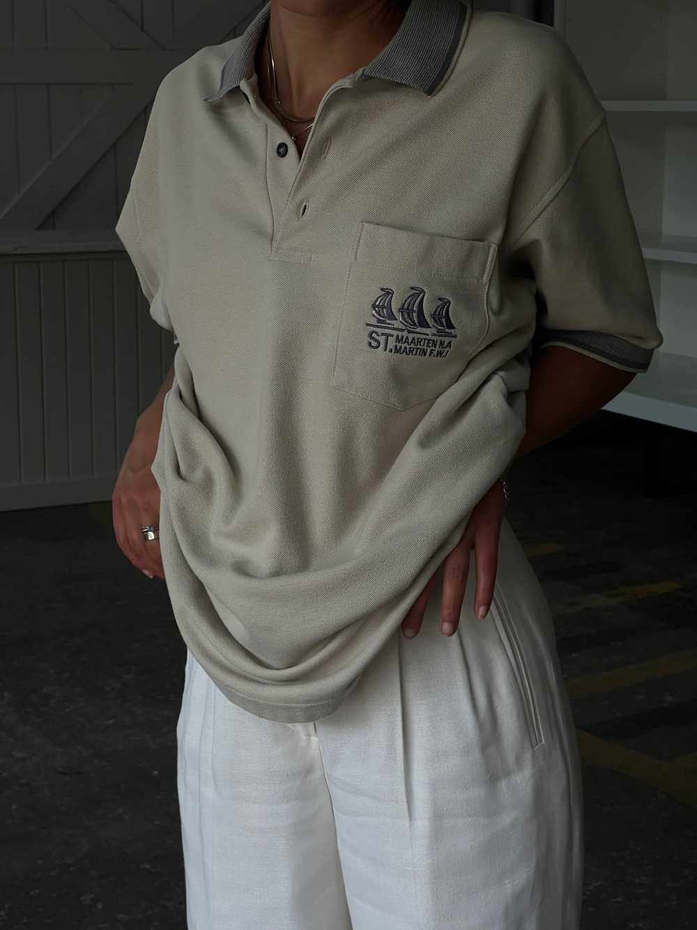 Vintage St. Maarten Embroidered Polo Tee - image 3