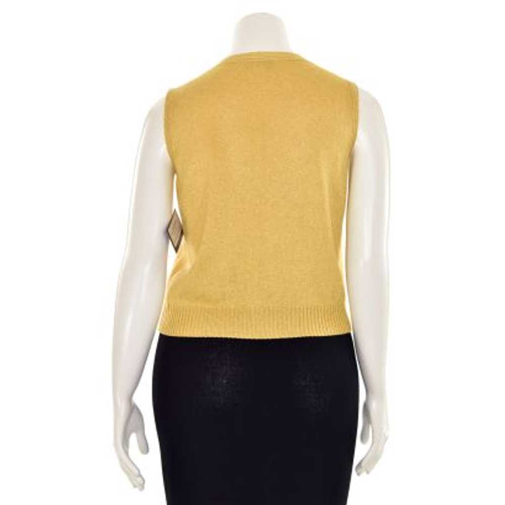 St. John Knits Cable Knit V-Neck Top in Gold Shim… - image 4