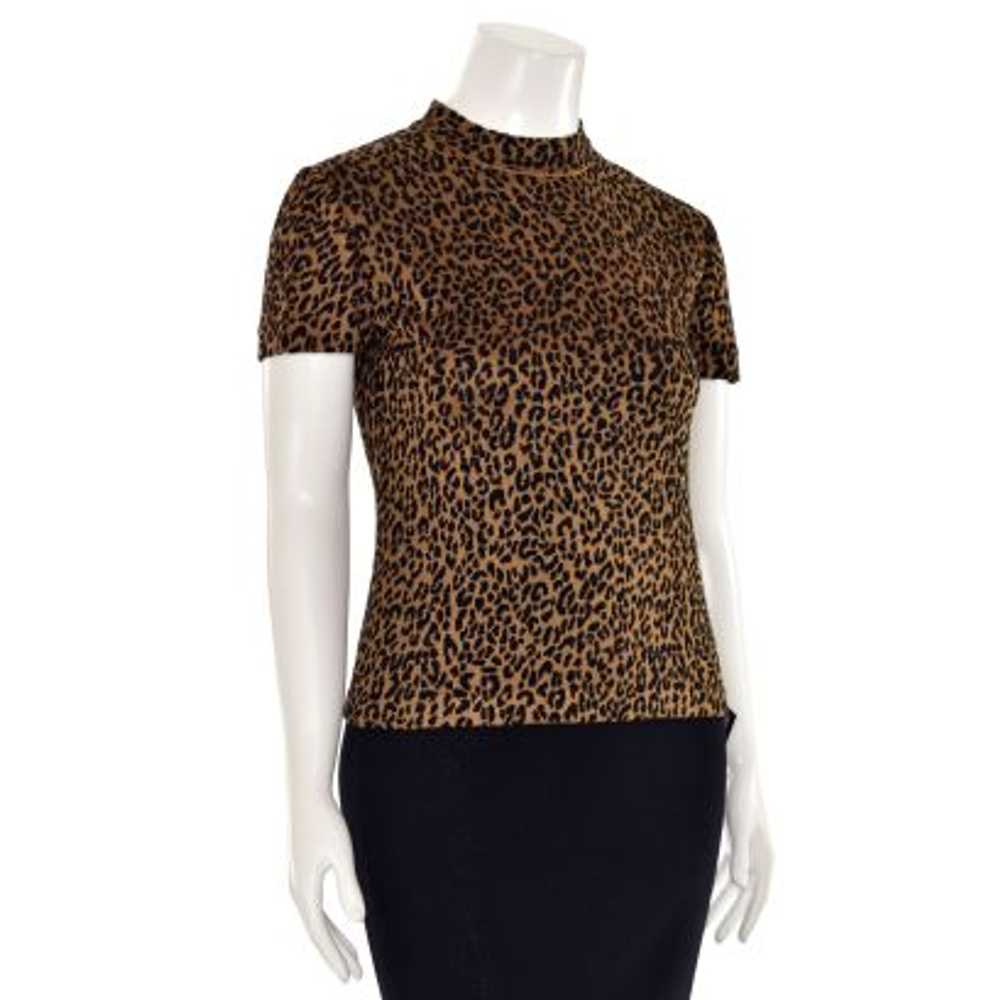 St. John Knits Leopard Print Mock Neck Top - image 2