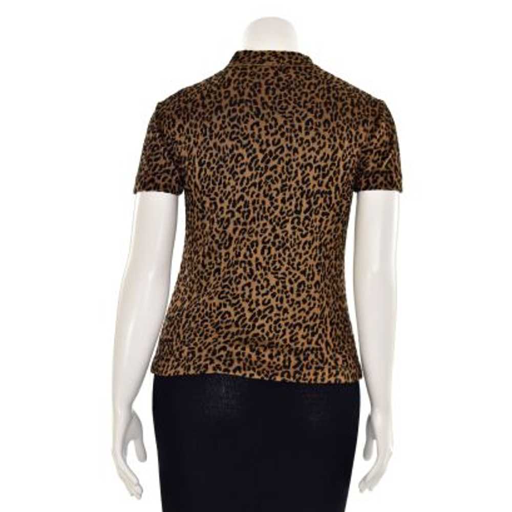 St. John Knits Leopard Print Mock Neck Top - image 3