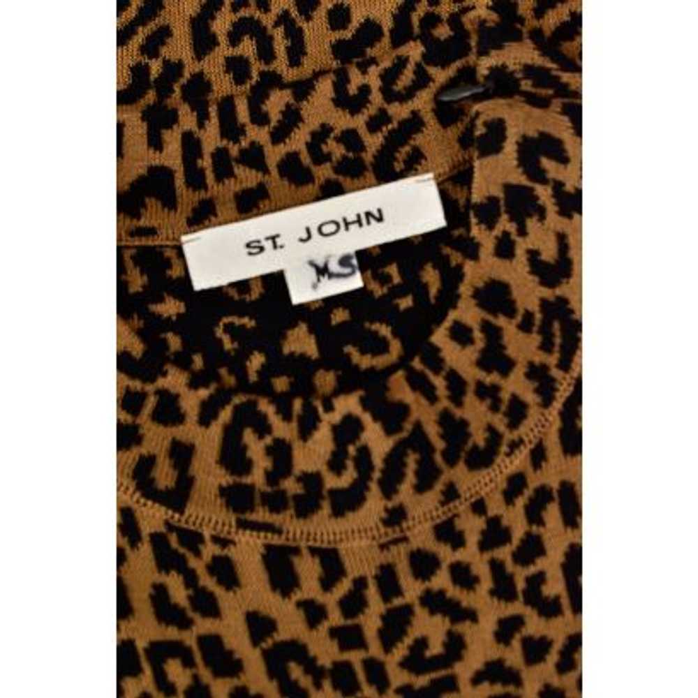 St. John Knits Leopard Print Mock Neck Top - image 4