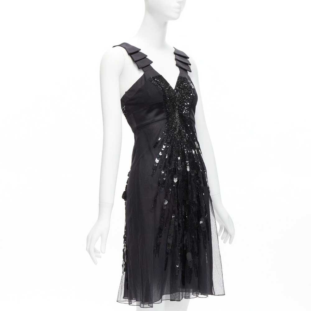 Versace rare VERSACE 2008 black sequins bead embe… - image 3