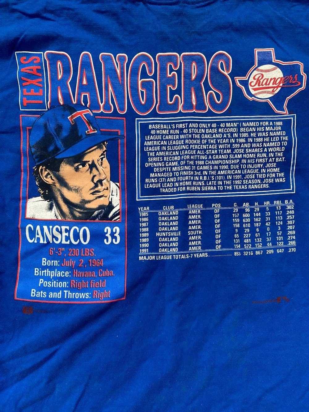MLB × Nutmeg × Vintage 1992 MLB Rangers Jose Cans… - image 3