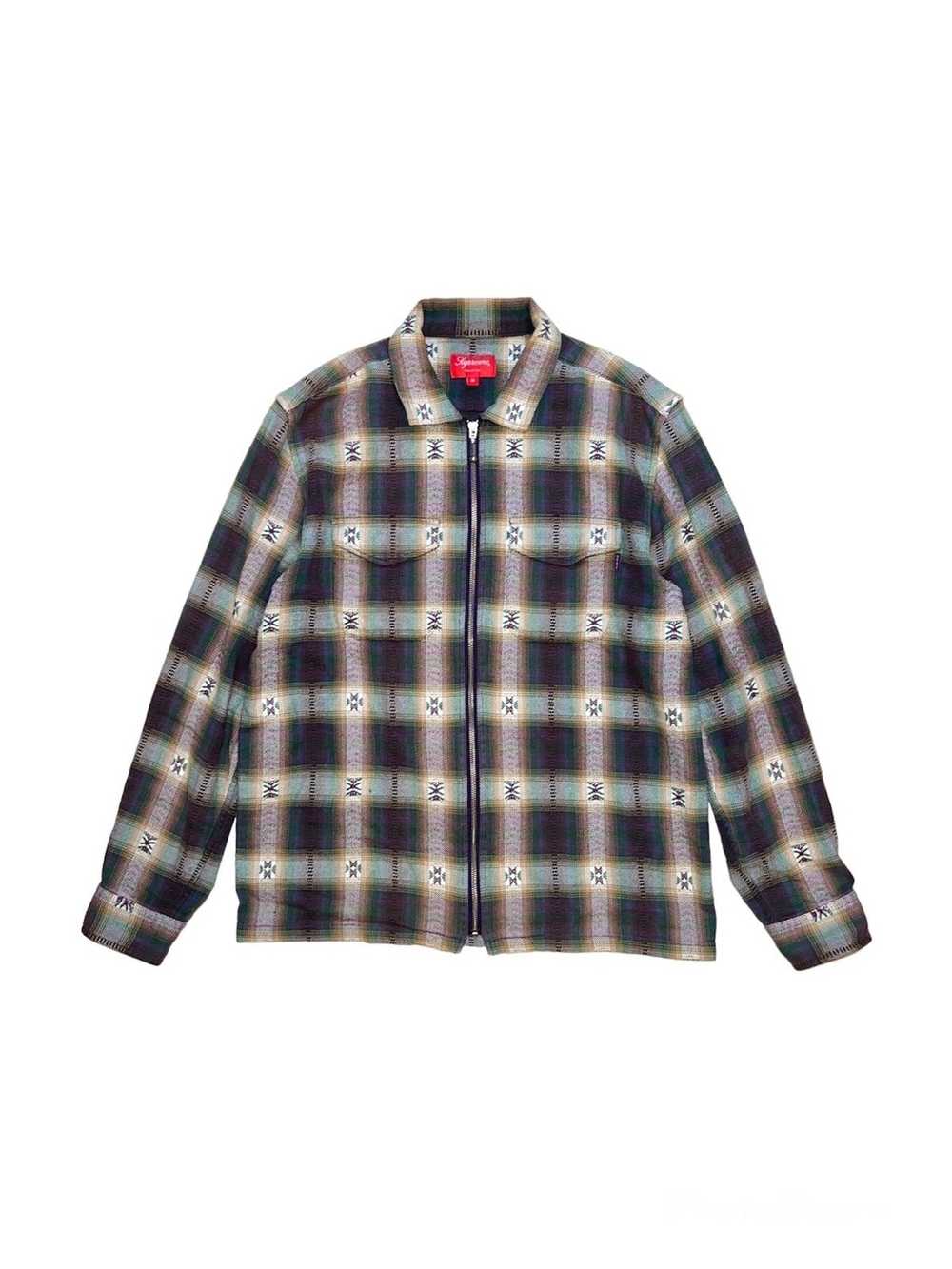 Supreme Supreme Plaid Flannel Zip Up Shirt - image 1
