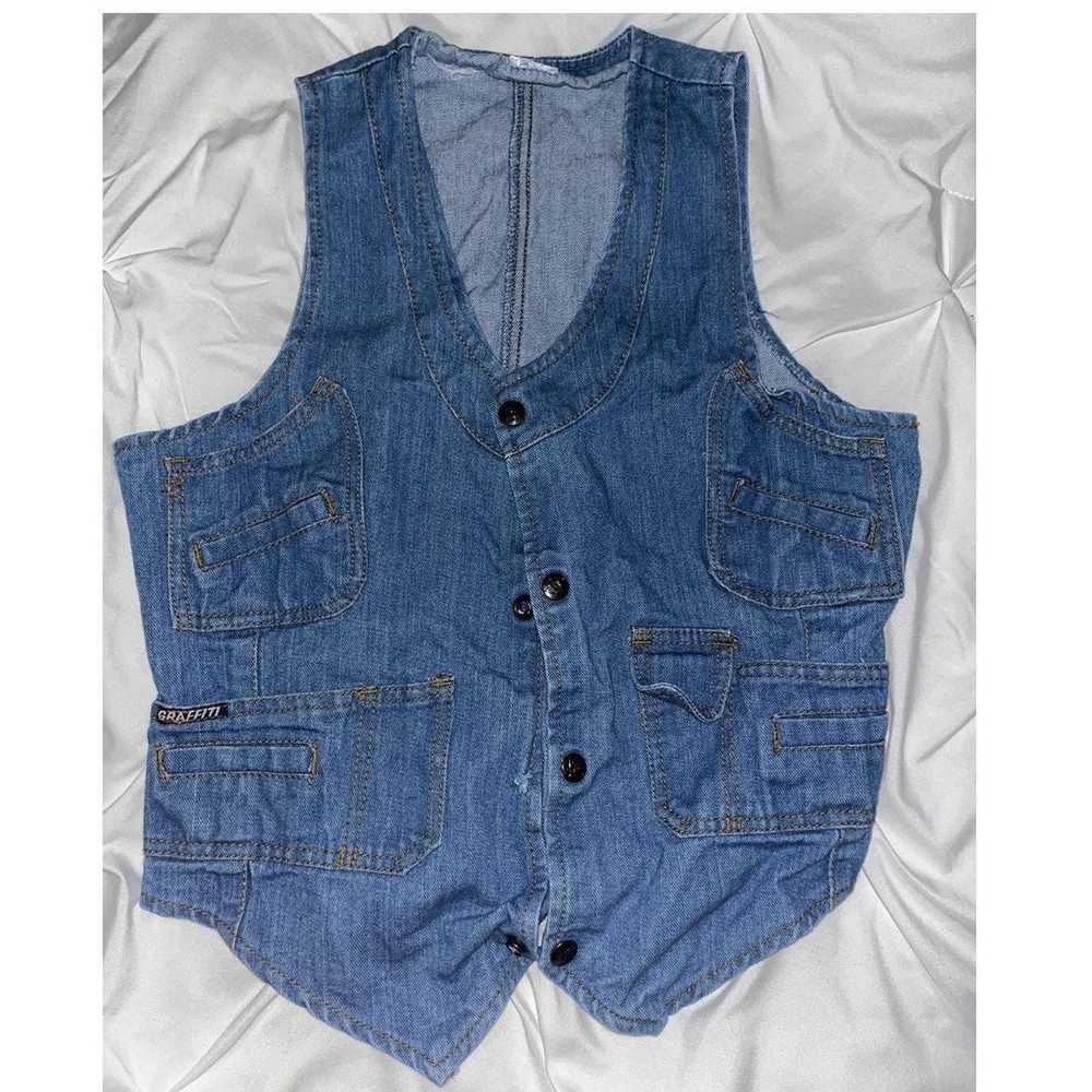 Thrifted thrifted denim vest - image 1