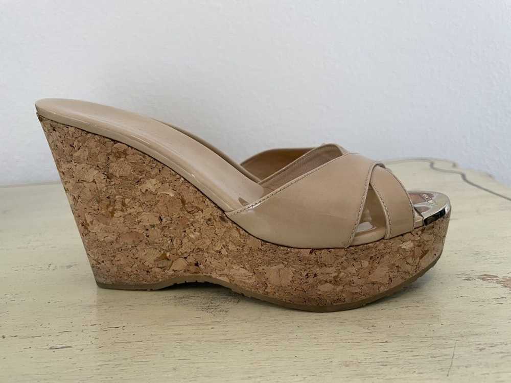 Jimmy Choo Patent Pandora Cork Wedge Sandals - image 4
