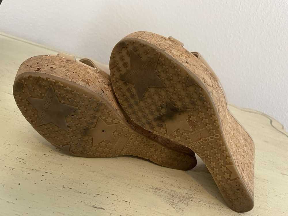 Jimmy Choo Patent Pandora Cork Wedge Sandals - image 7