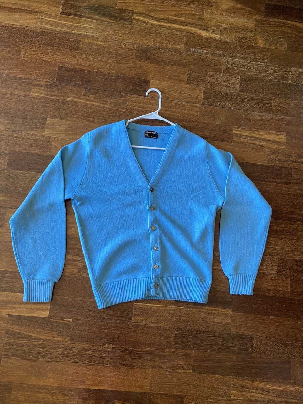 J.C. Penney × Towncraft Baby Blue 70s Cardigan Si… - image 1