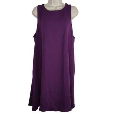 Loft Ann Taylor LOFT Sleeveless Purple Swing Shif… - image 1