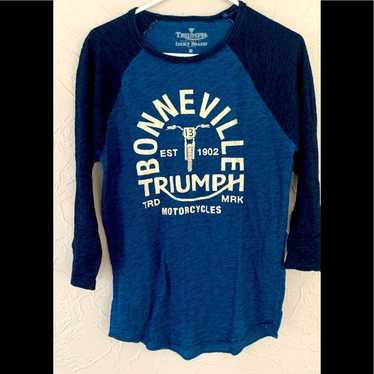 Lucky Brand Triumph Motorcycle Sweatshirt Size Small Gray