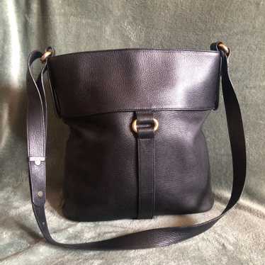 DELVAUX Supple Calfskin Madame Ruban Shoulder Bag Black Rainbow 1147067