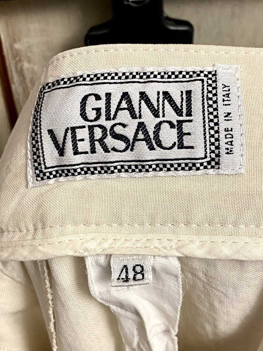 Versace off white versace vintage men silk pants … - image 2