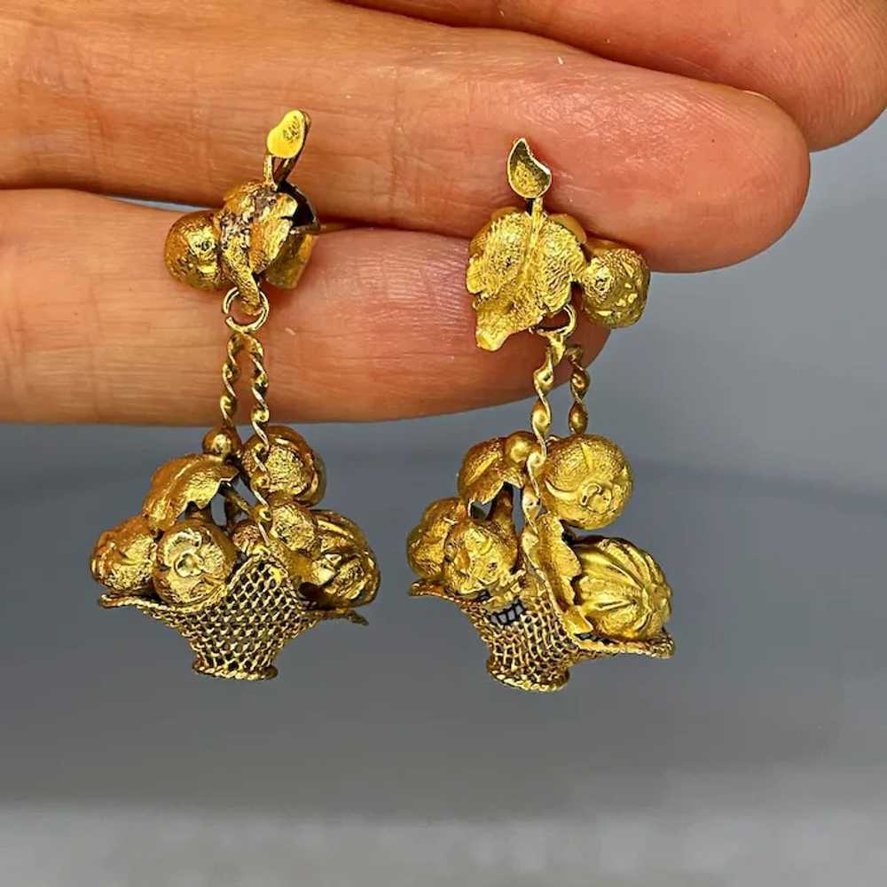 Antique Victorian Gold Drop Earrings 1870s Antiqu… - image 2